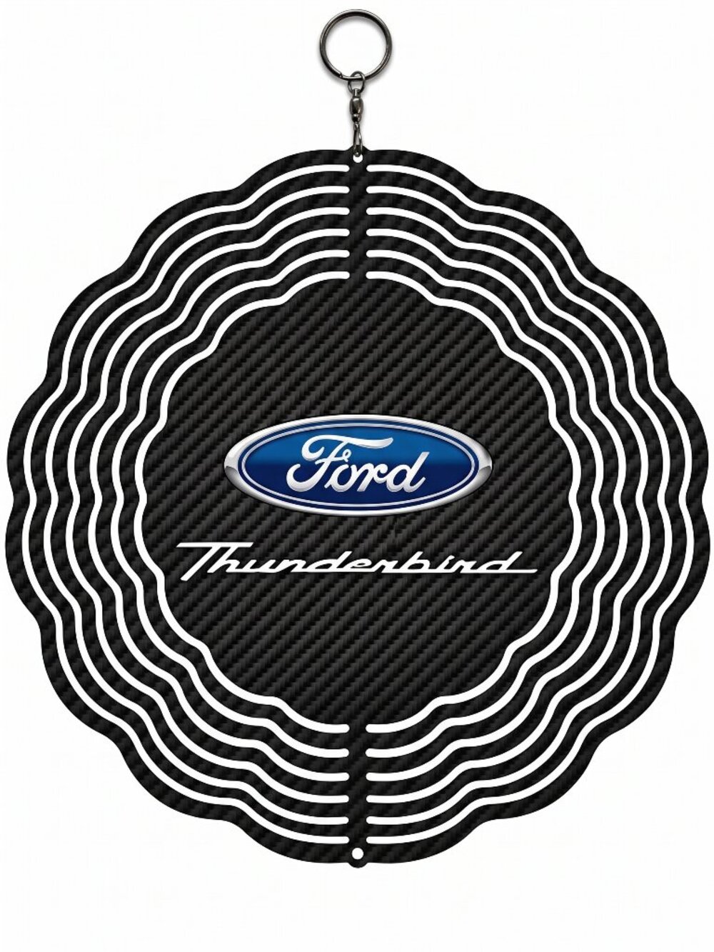 10" Ford Thunderbird Kinetic Wind Spinner - Hanging Metal Yard Decor